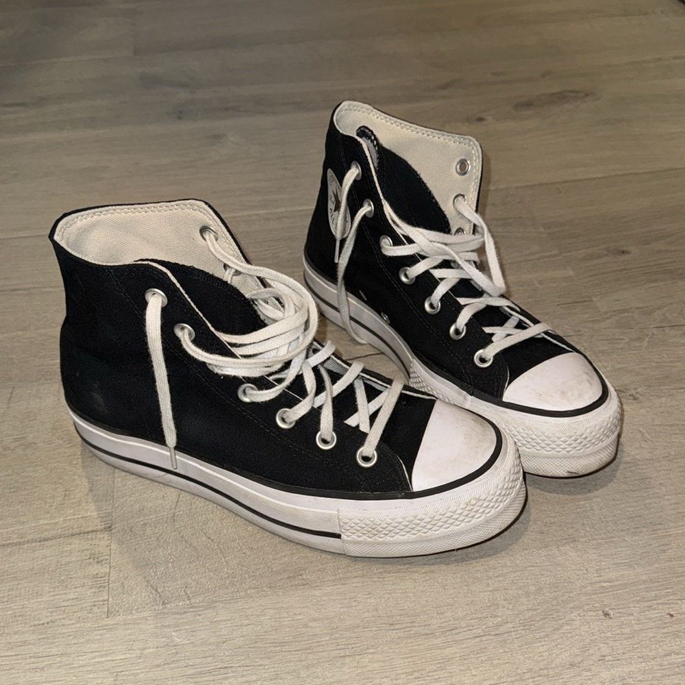 Converse Chuck Taylor All Star Lift Woman’s Platform Blk Hi-Top Canvas Sneakers